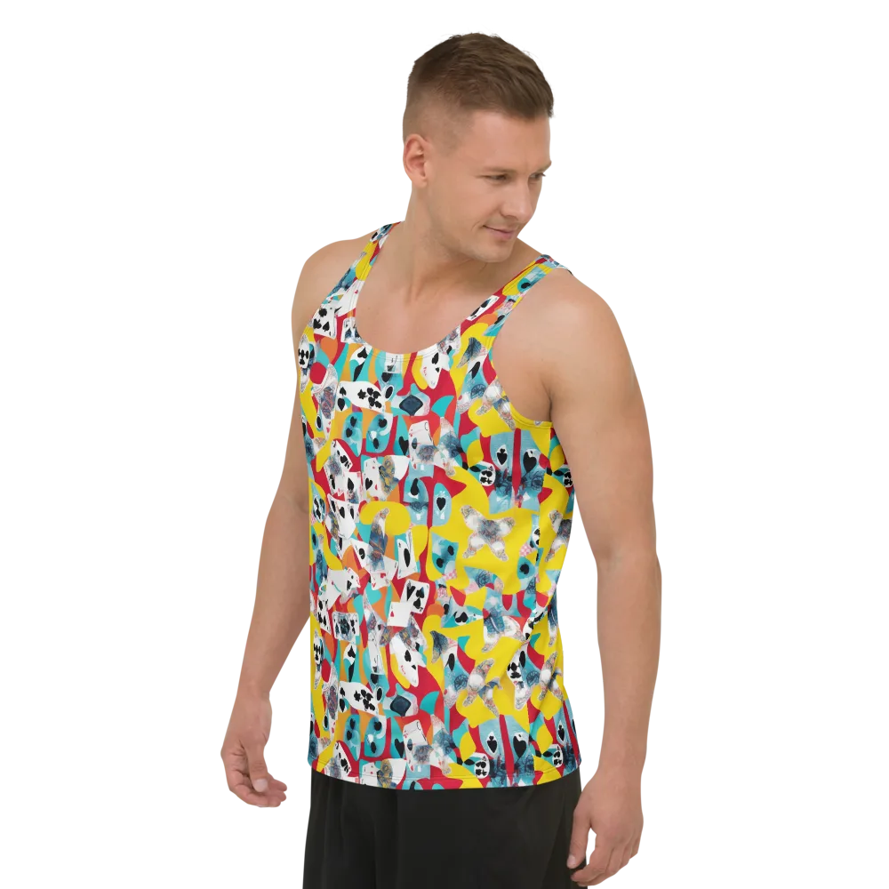 Neon Cardshark on Men's Tank Top — Left Front