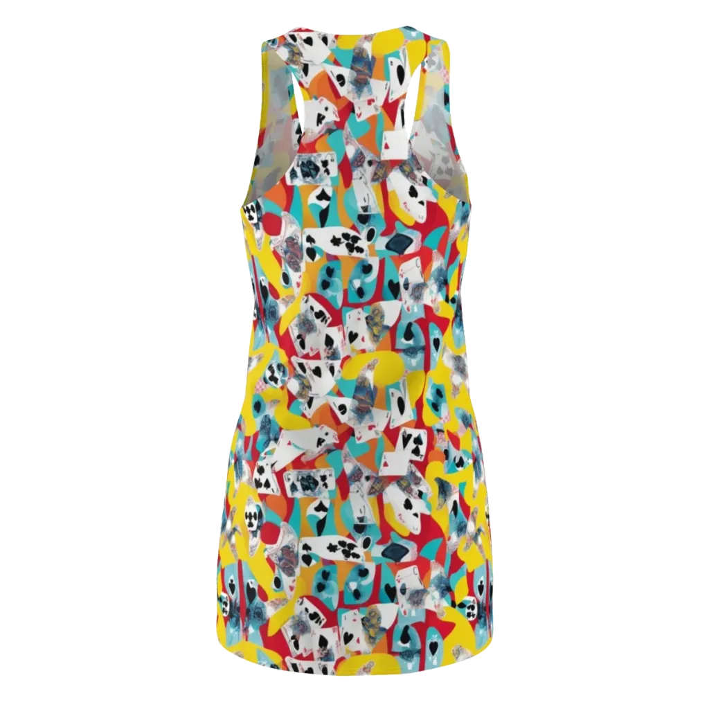 Neon Cardshark on Racerback Dress — Back