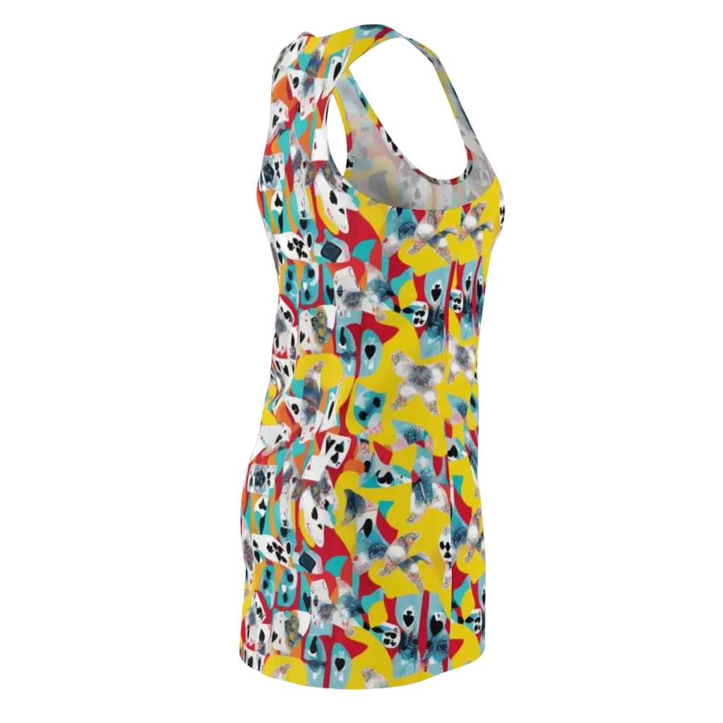 Neon Cardshark on Racerback Dress — Back Side