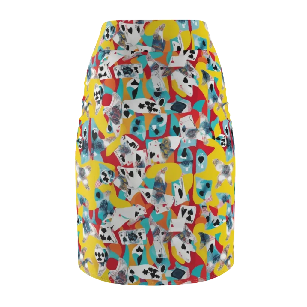 Neon Cardshark on Pencil Skirt — Back
