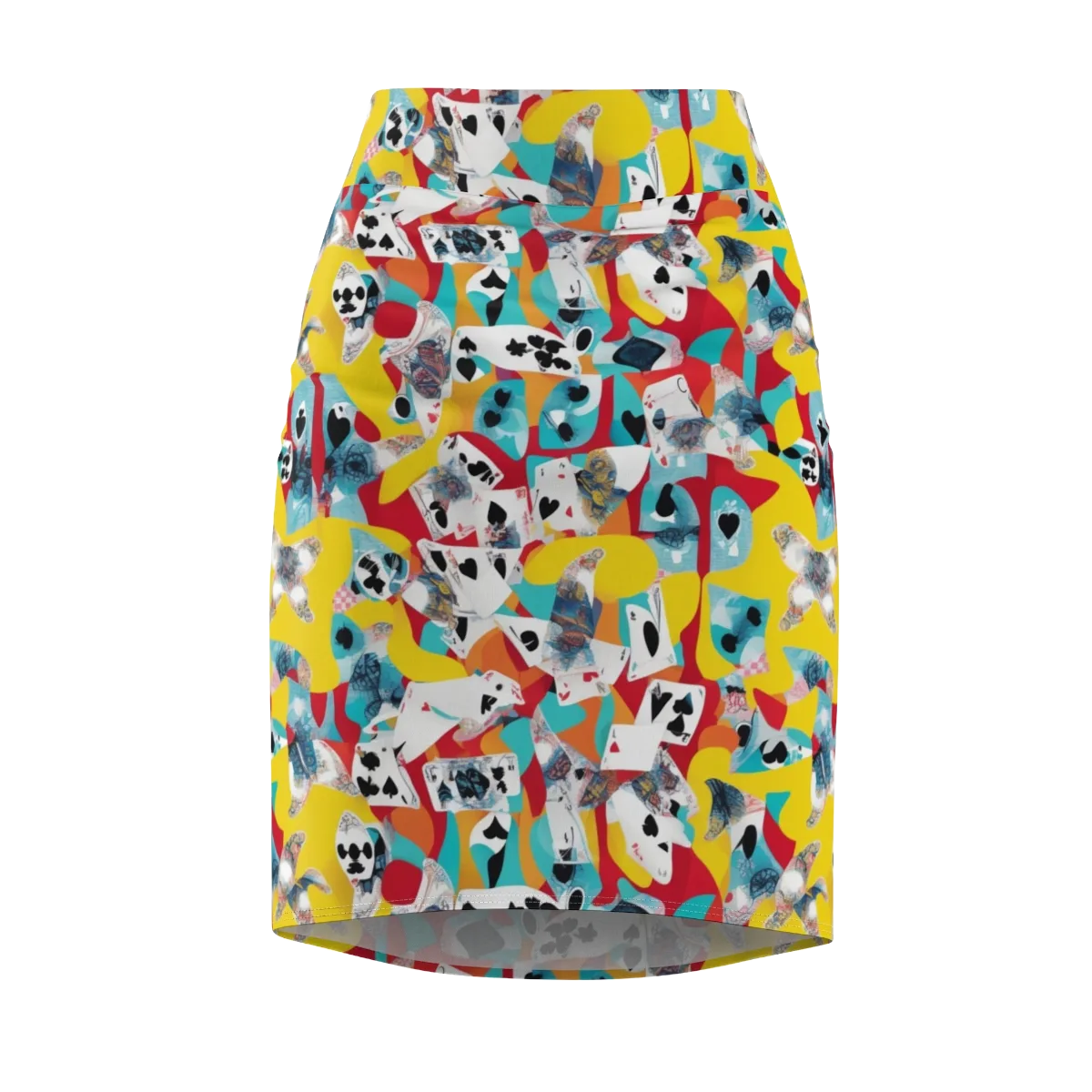 Neon Cardshark on Pencil Skirt — Front