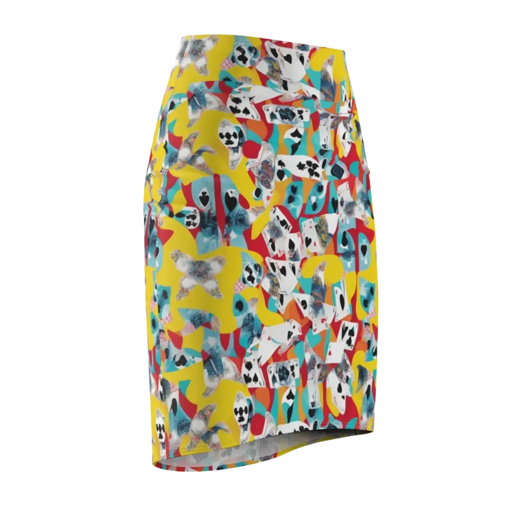 Neon Cardshark on Pencil Skirt — Front Side