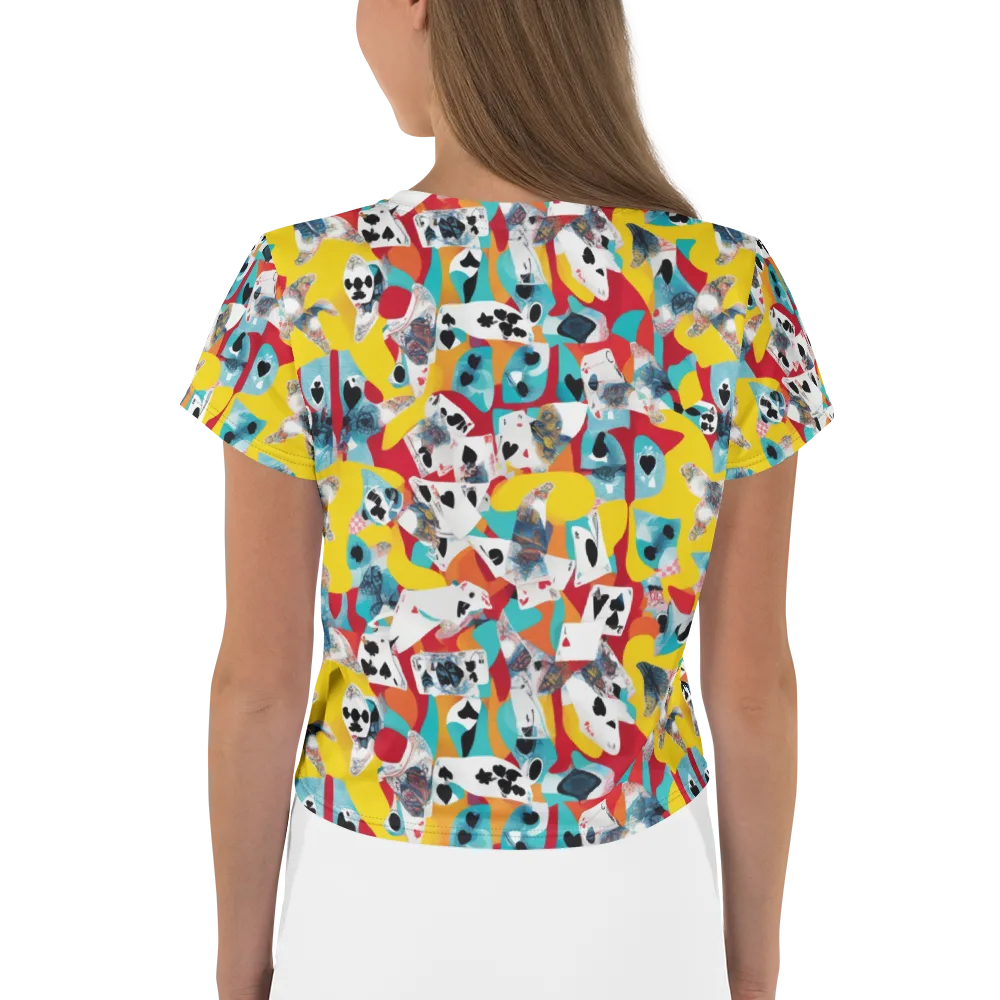 Neon Cardshark on Crop Tee — Back