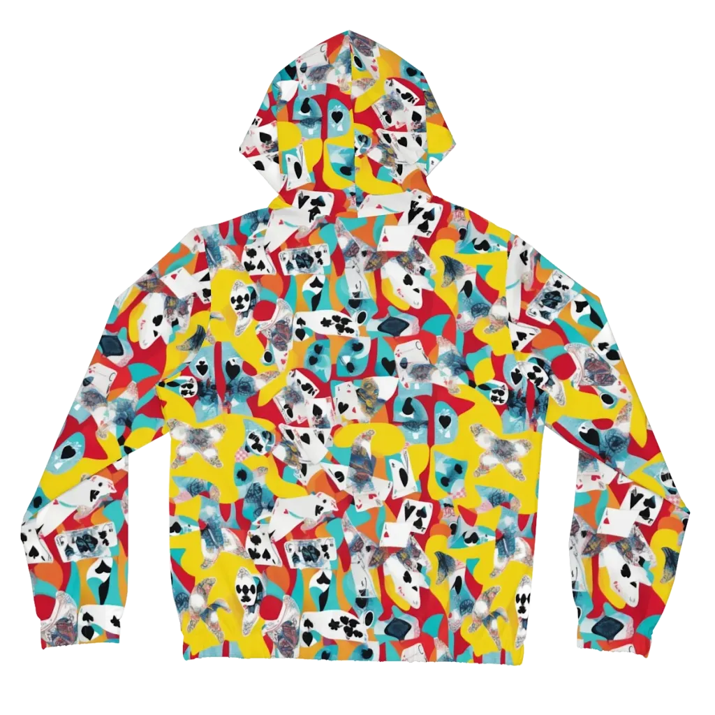 Neon Cardshark on Women's Full-Zip Hoodie — Back