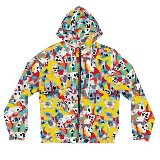 Neon Cardshark on a Women's Full-Zip Hoodie