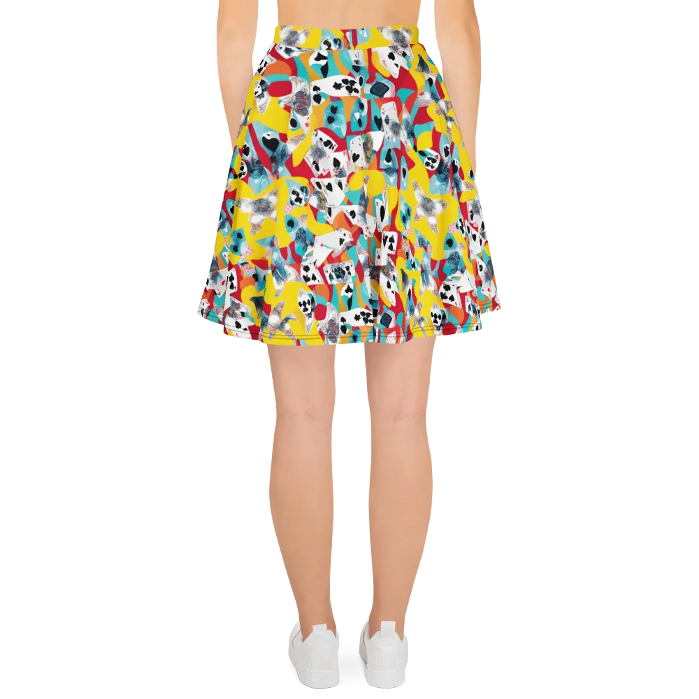 Neon Cardshark on Skater Skirt — Back