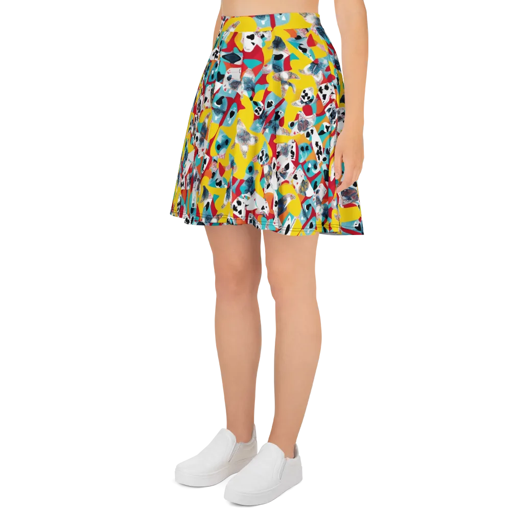 Neon Cardshark on Skater Skirt — Left