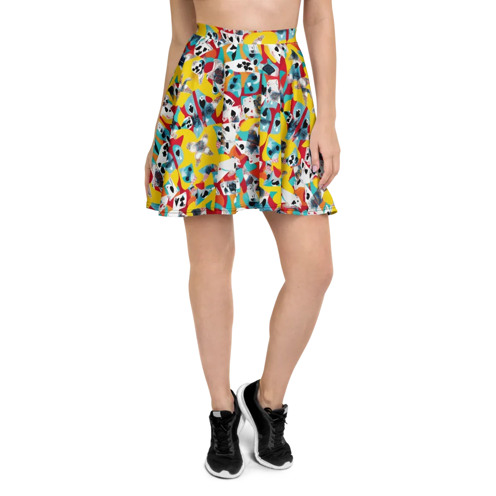 Neon Cardshark on Skater Skirt — Front