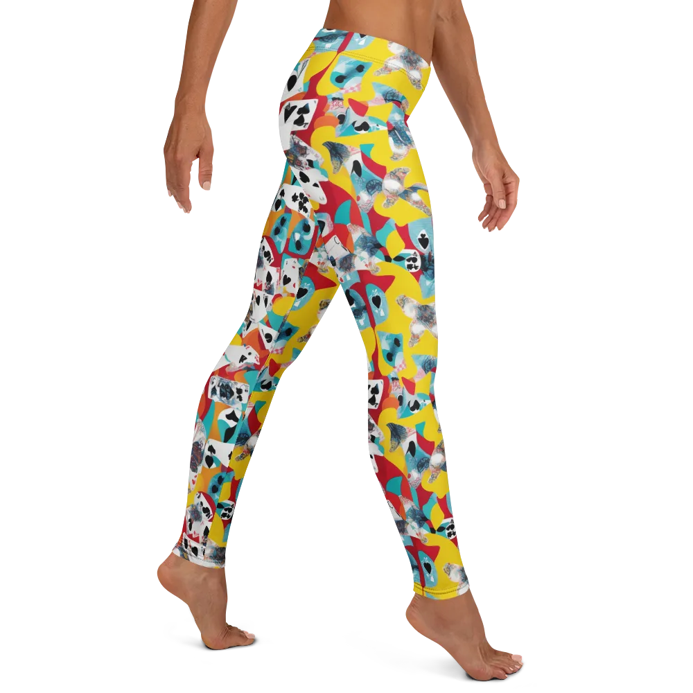 Neon Cardshark on Leggings — Right