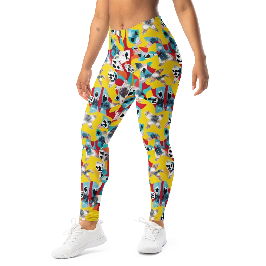 Neon Cardshark on Leggings — Left Front