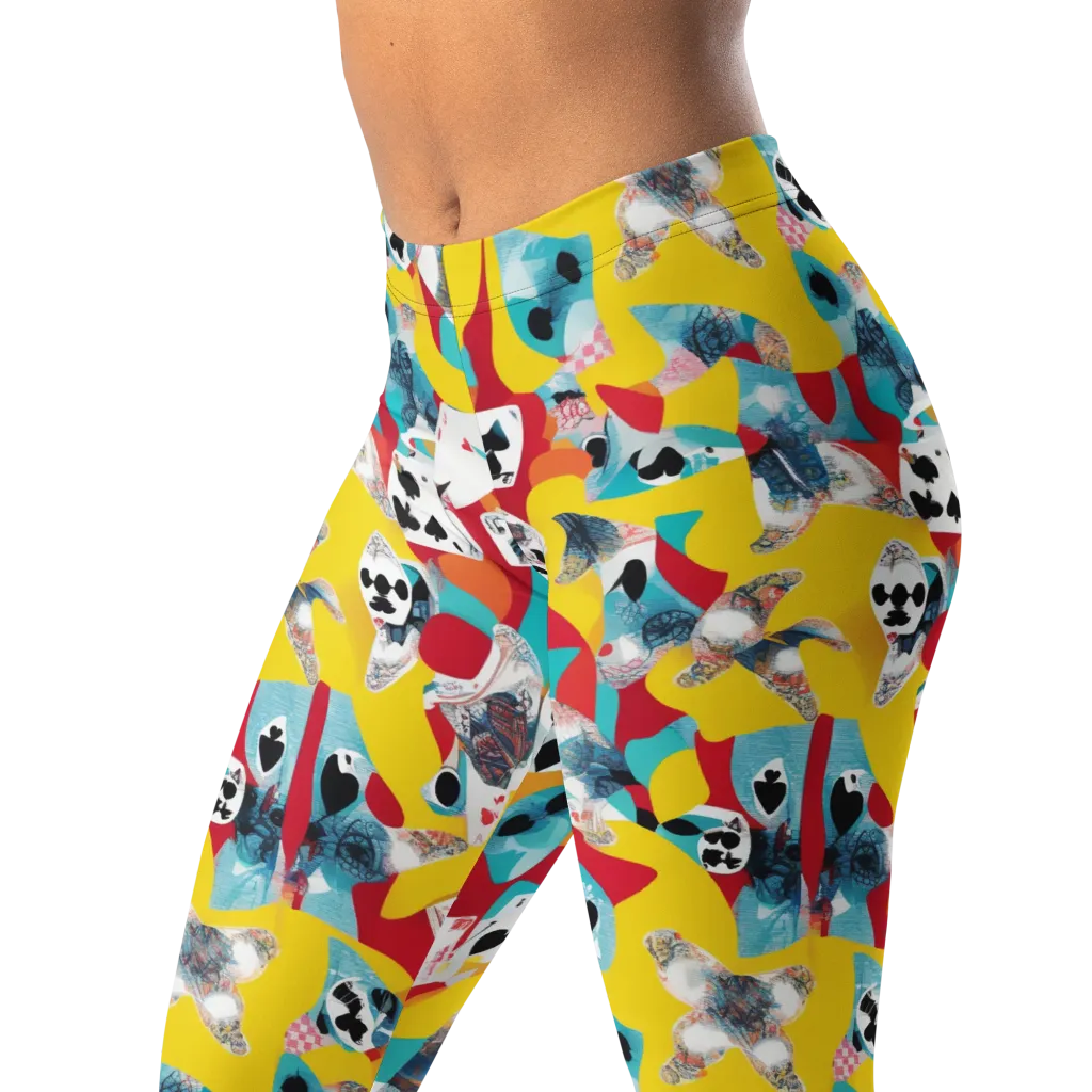 Neon Cardshark on Leggings — Left Front