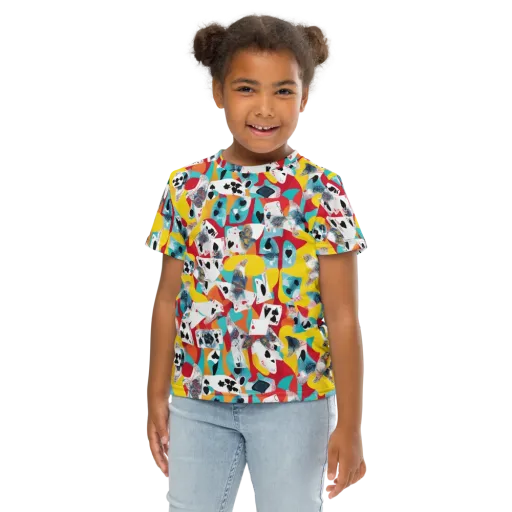 Neon Cardshark on a Kids Crew Neck T-Shirt