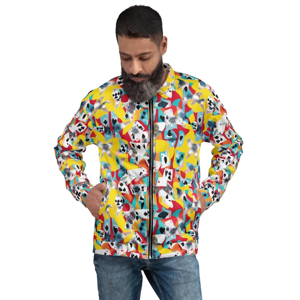 Neon Cardshark on Bomber Jacket — Front