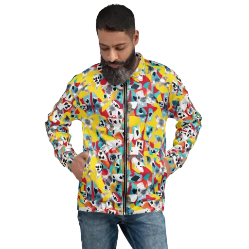 Neon Cardshark on a Bomber Jacket