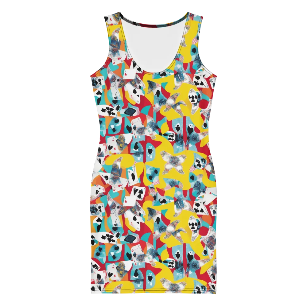 Neon Cardshark on Bodycon Dress — Front