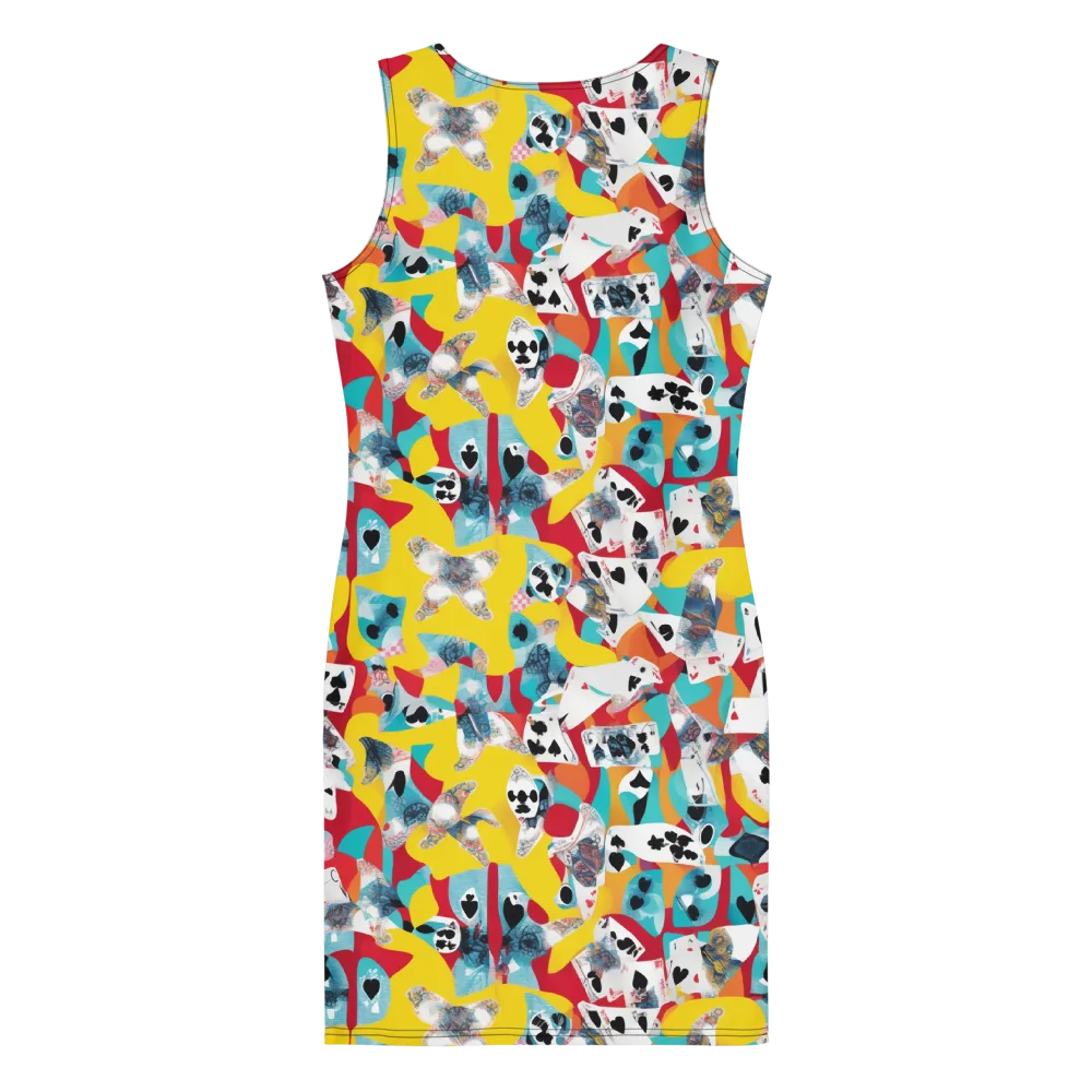 Neon Cardshark on Bodycon Dress — Back