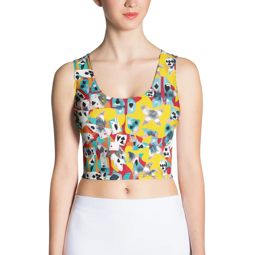 Neon Cardshark on Crop Top — Front