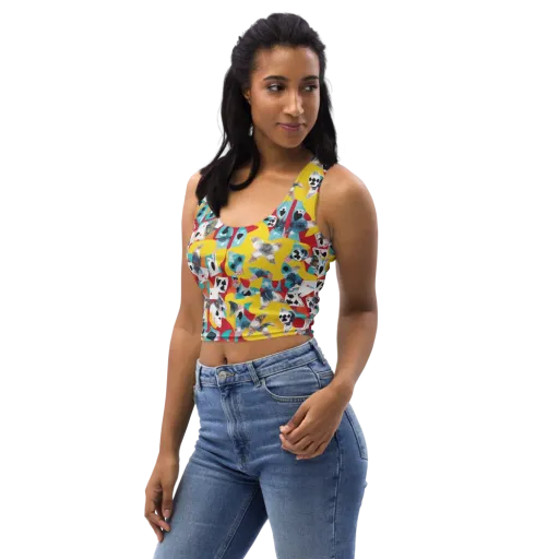 Neon Cardshark on a Crop Top