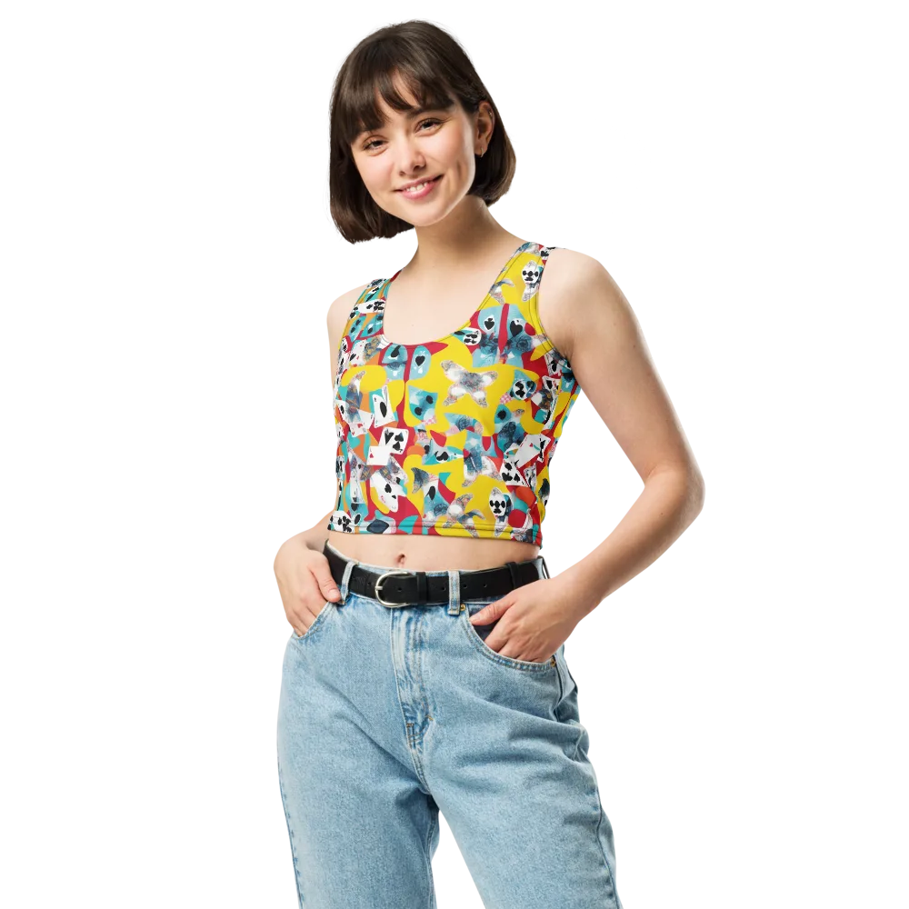 Neon Cardshark on Crop Top — Front