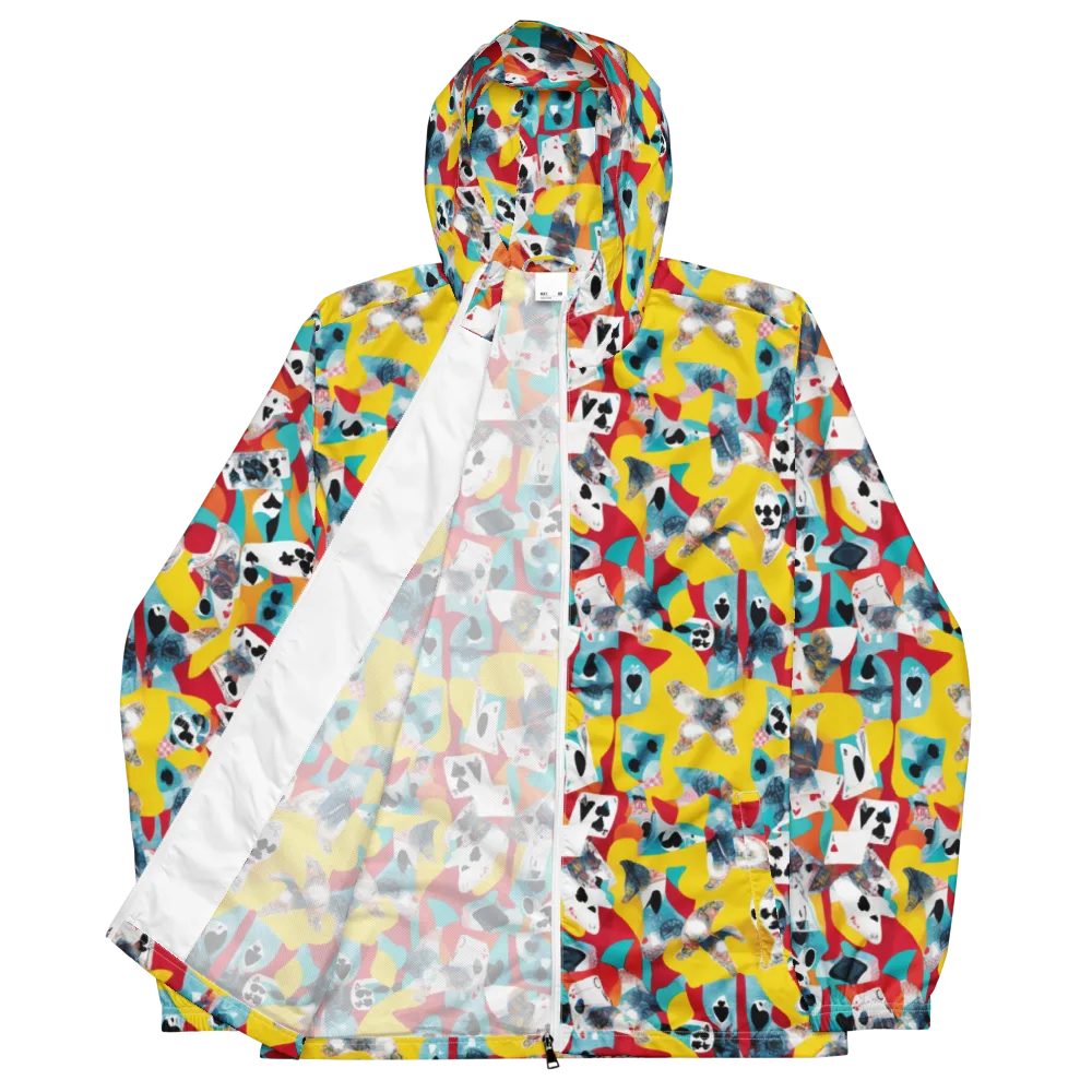 Neon Cardshark on Men's Windbreaker — Front
