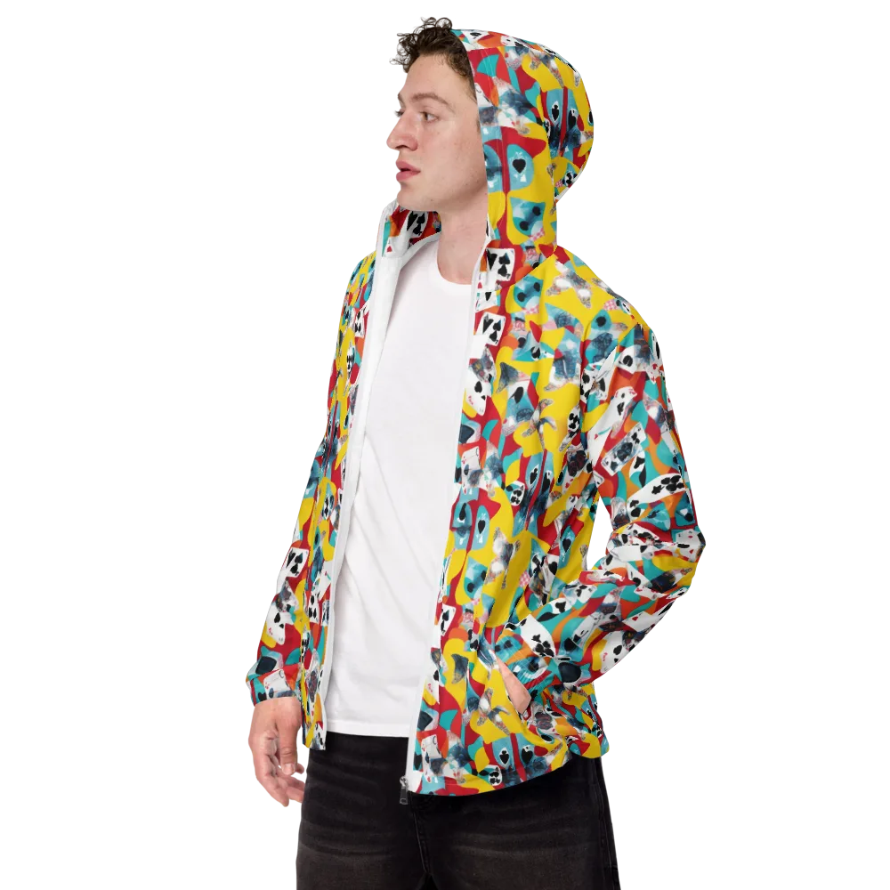 Neon Cardshark on Men's Windbreaker — Left Front