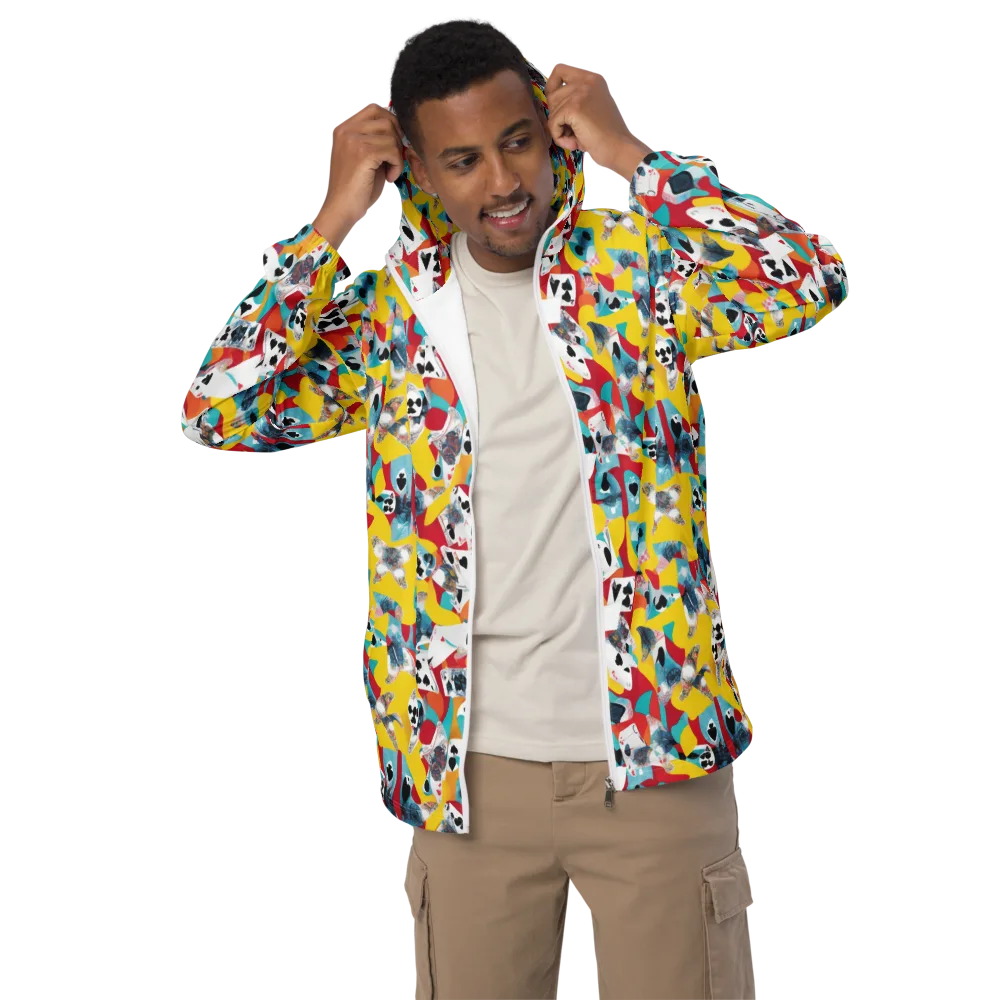 Neon Cardshark on Men's Windbreaker — Front