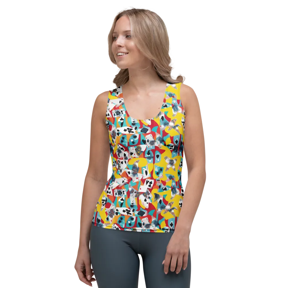 Neon Cardshark on Women's Tank Top — Front