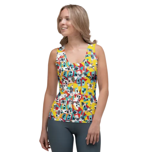 Neon Cardshark on a Women's Tank Top