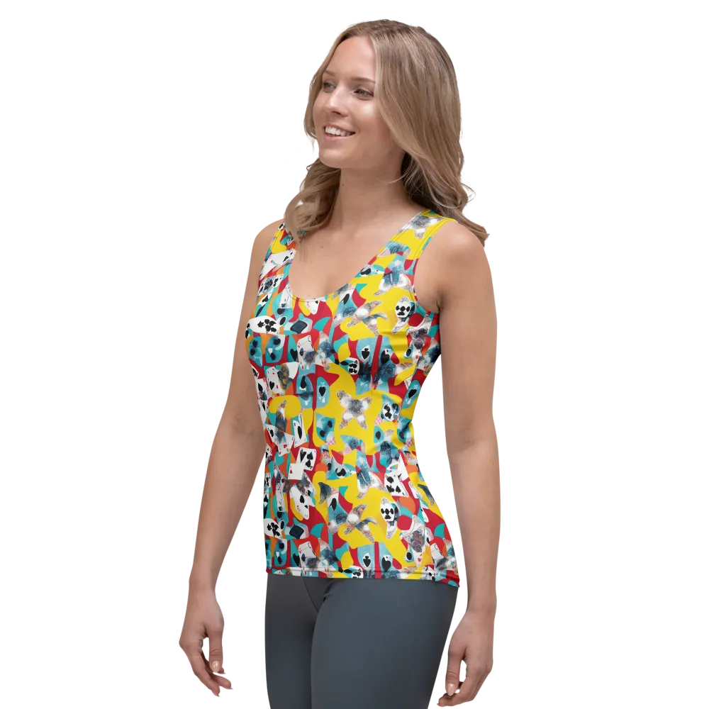 Neon Cardshark on Women's Tank Top — Left Front
