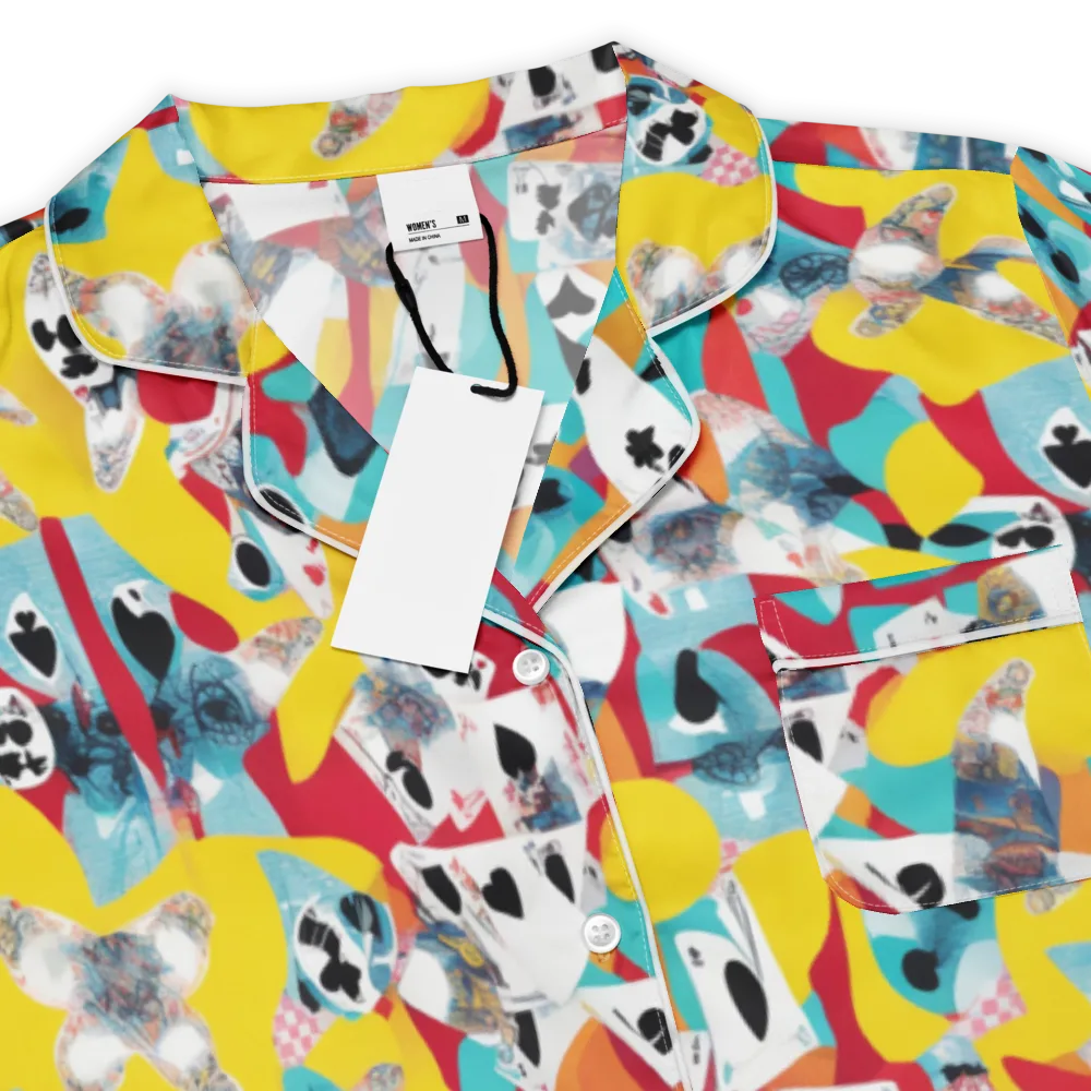 Neon Cardshark on Women's Short Sleeve Pajama Top — Product details