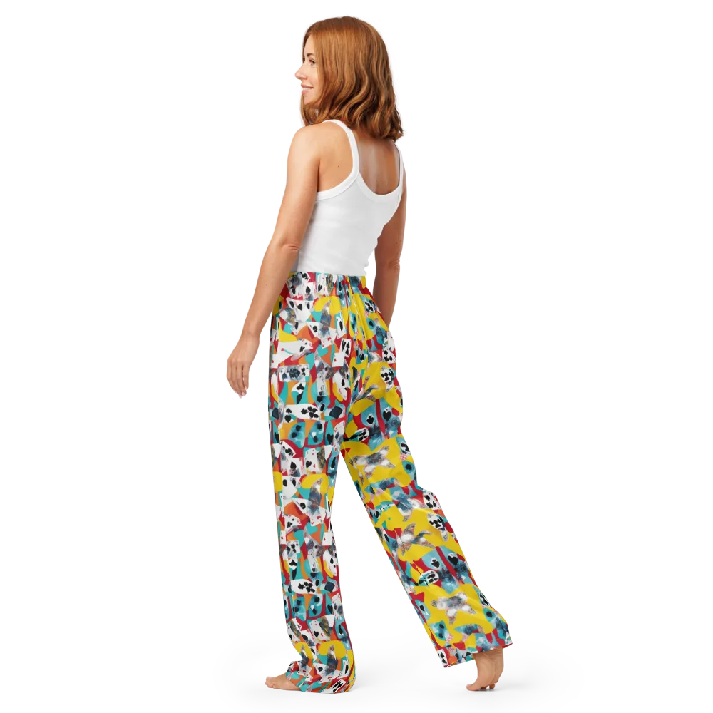 Neon Cardshark on Women's Pajama Pants — Back