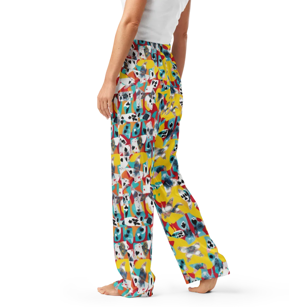Neon Cardshark on Women's Pajama Pants — Left