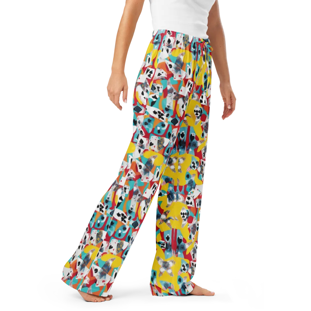 Neon Cardshark on Women's Pajama Pants — Right Front