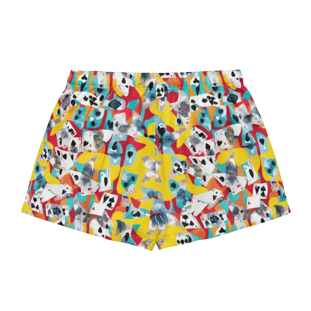 Neon Cardshark on Women's Pajama Shorts — Back