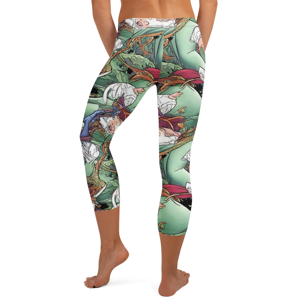 Midsummer Mischief on Capri Leggings — Back