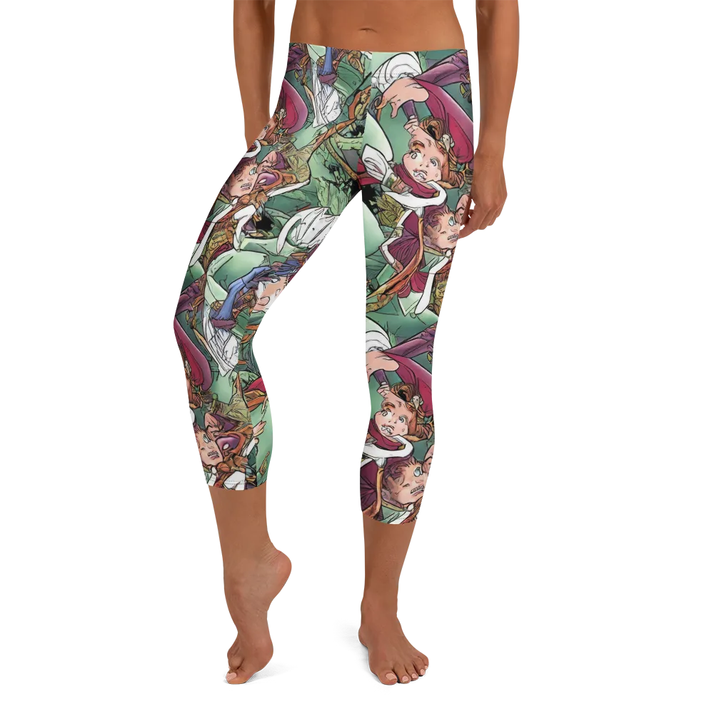 Midsummer Mischief on Capri Leggings — Front