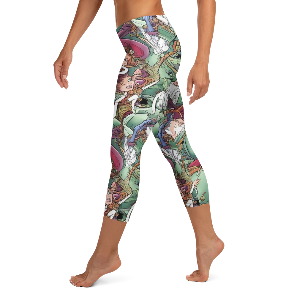 Midsummer Mischief on Capri Leggings — Left