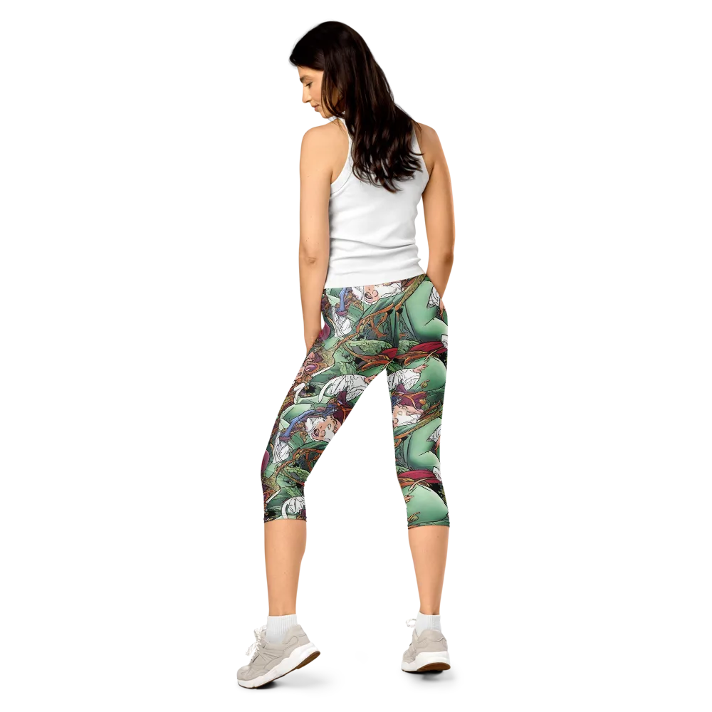 Midsummer Mischief on Capri Leggings — Back