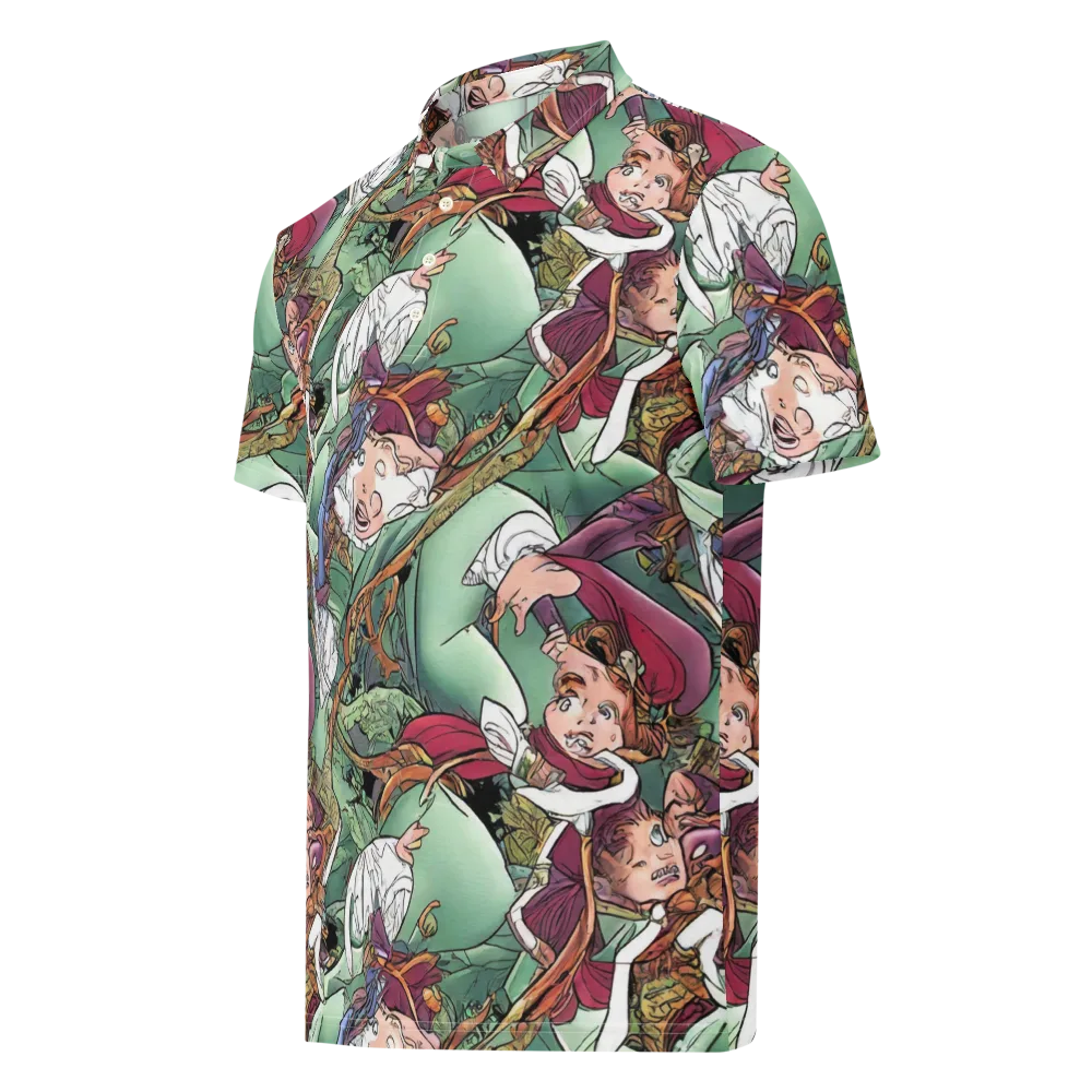 Midsummer Mischief on Men's Slim Fit Polo Shirt — Left Front