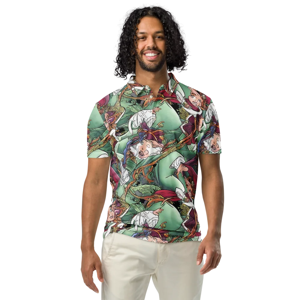 Midsummer Mischief on Men's Slim Fit Polo Shirt — Front