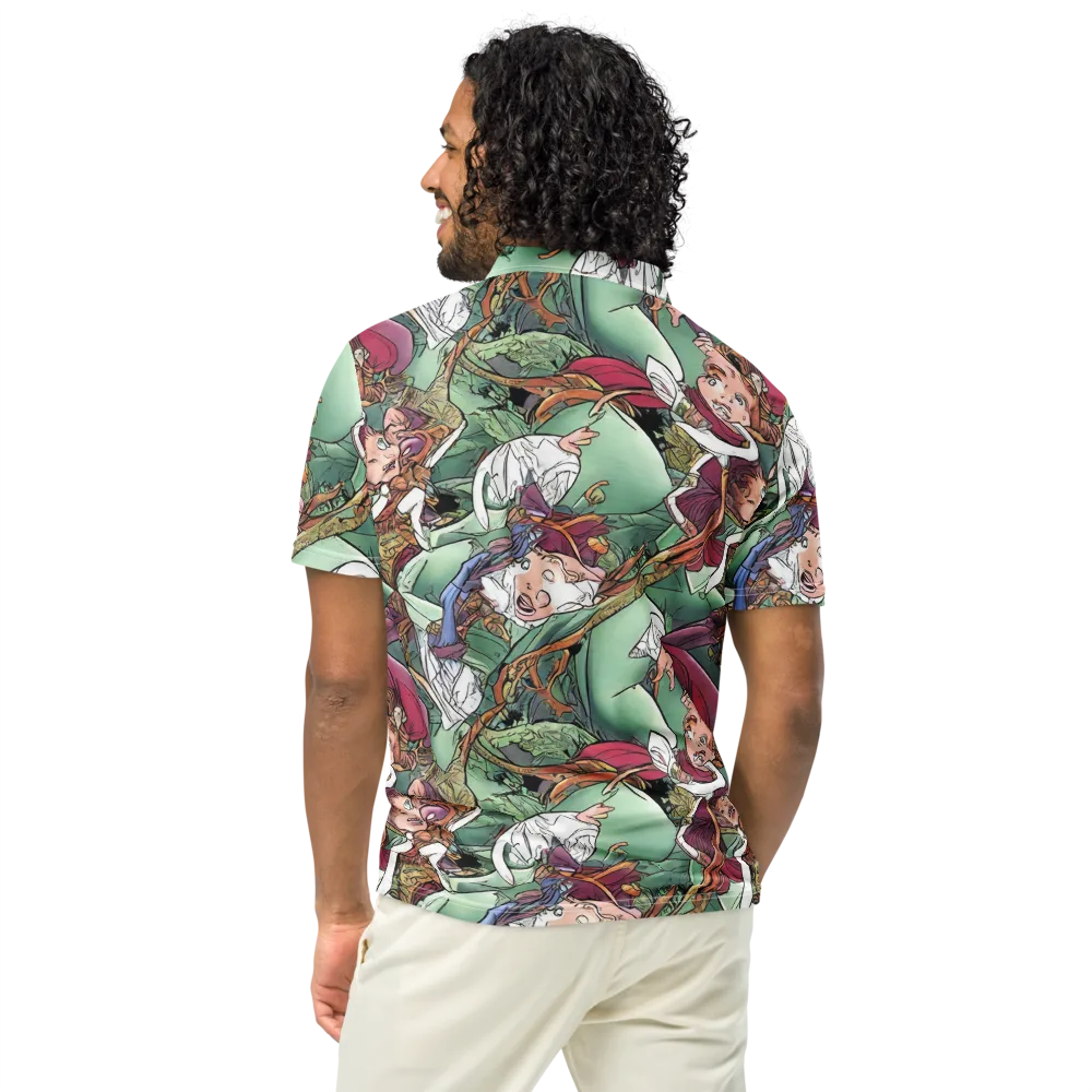 Midsummer Mischief on Men's Slim Fit Polo Shirt — Back