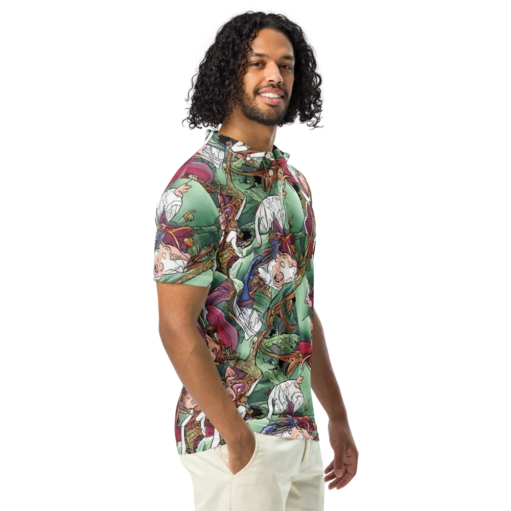 Midsummer Mischief on Men's Slim Fit Polo Shirt — Right Front