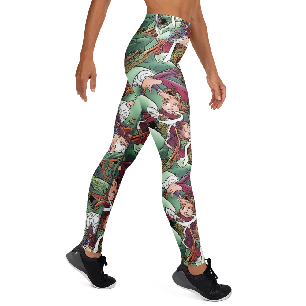 Midsummer Mischief on Yoga Leggings — Right