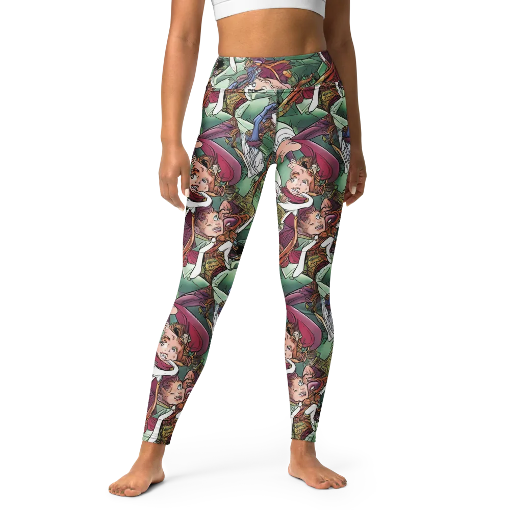 Midsummer Mischief on Yoga Leggings — Front