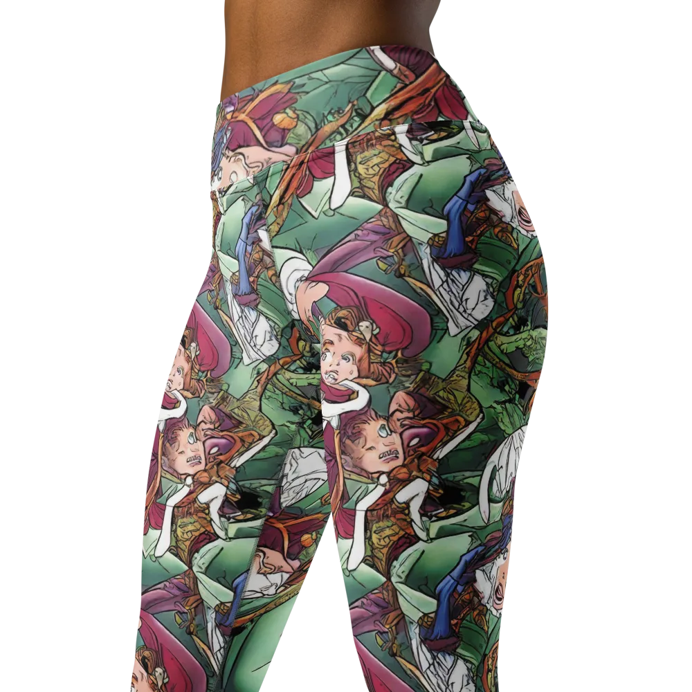 Midsummer Mischief on Yoga Leggings — Left Front