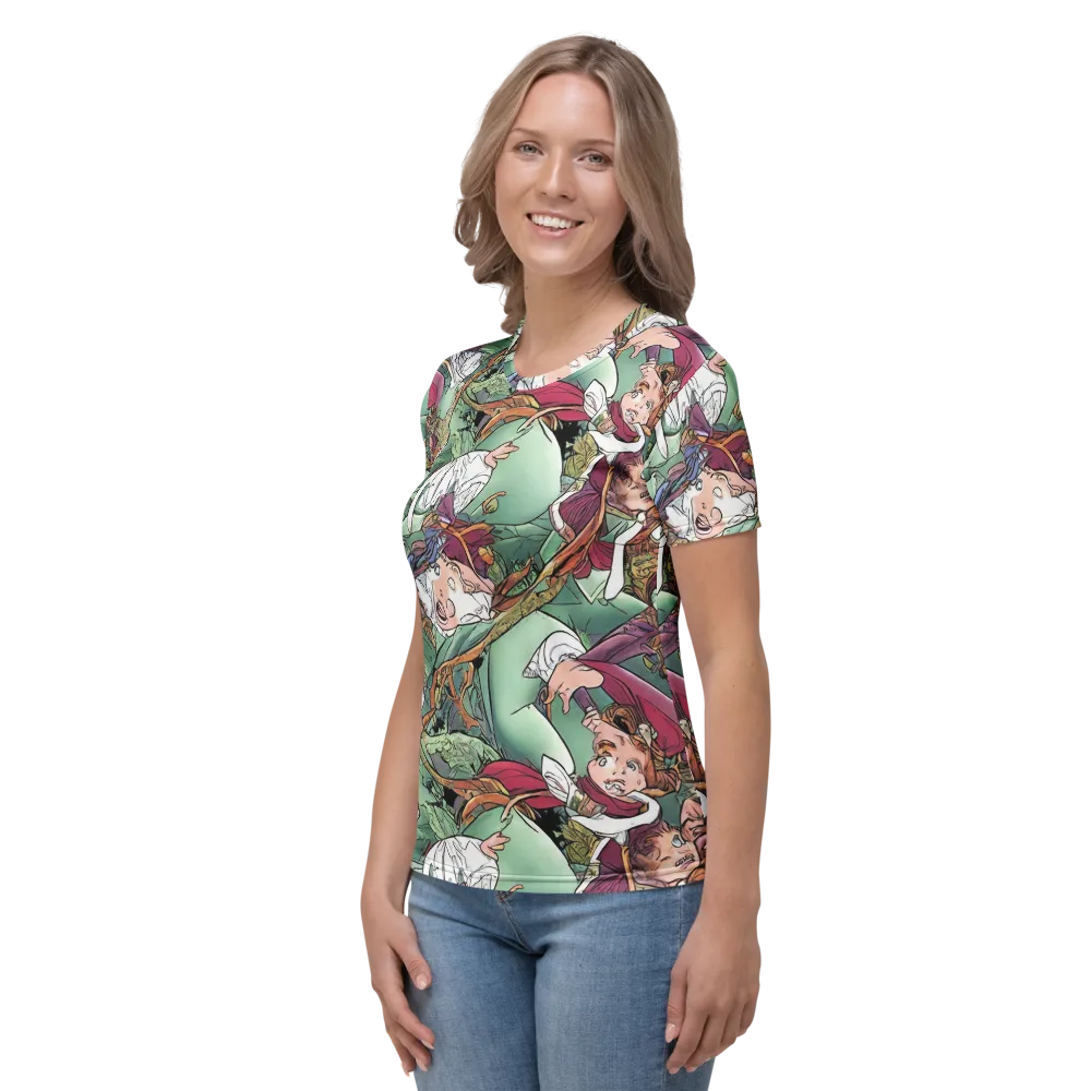 Midsummer Mischief on Women's Crew Neck T-Shirt — Left