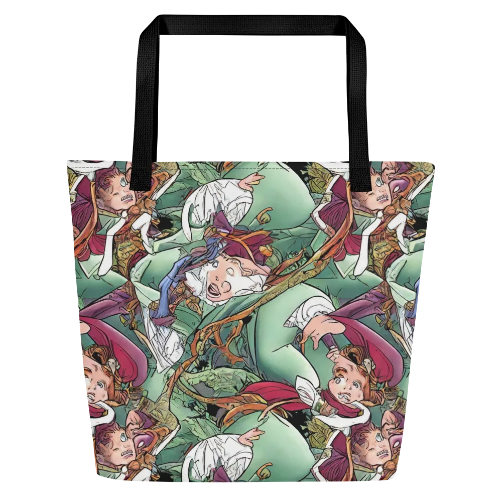 Midsummer Mischief on Large Tote Bag W/ Pocket — Front