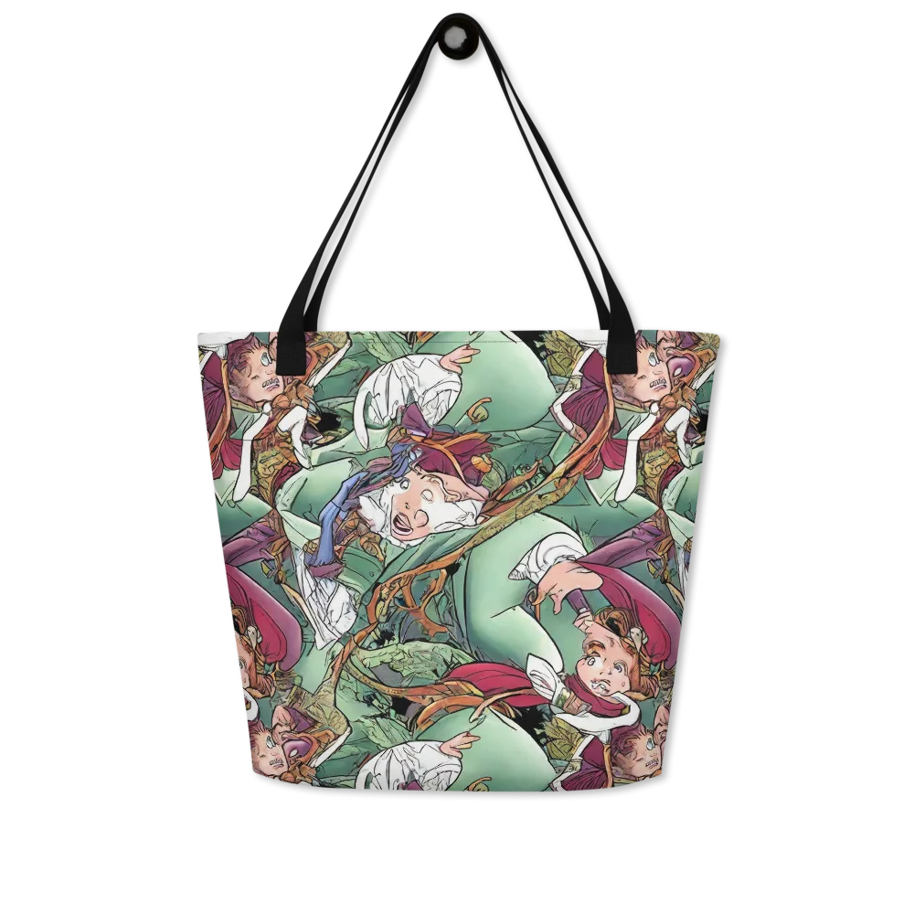 Midsummer Mischief on Large Tote Bag W/ Pocket — Front