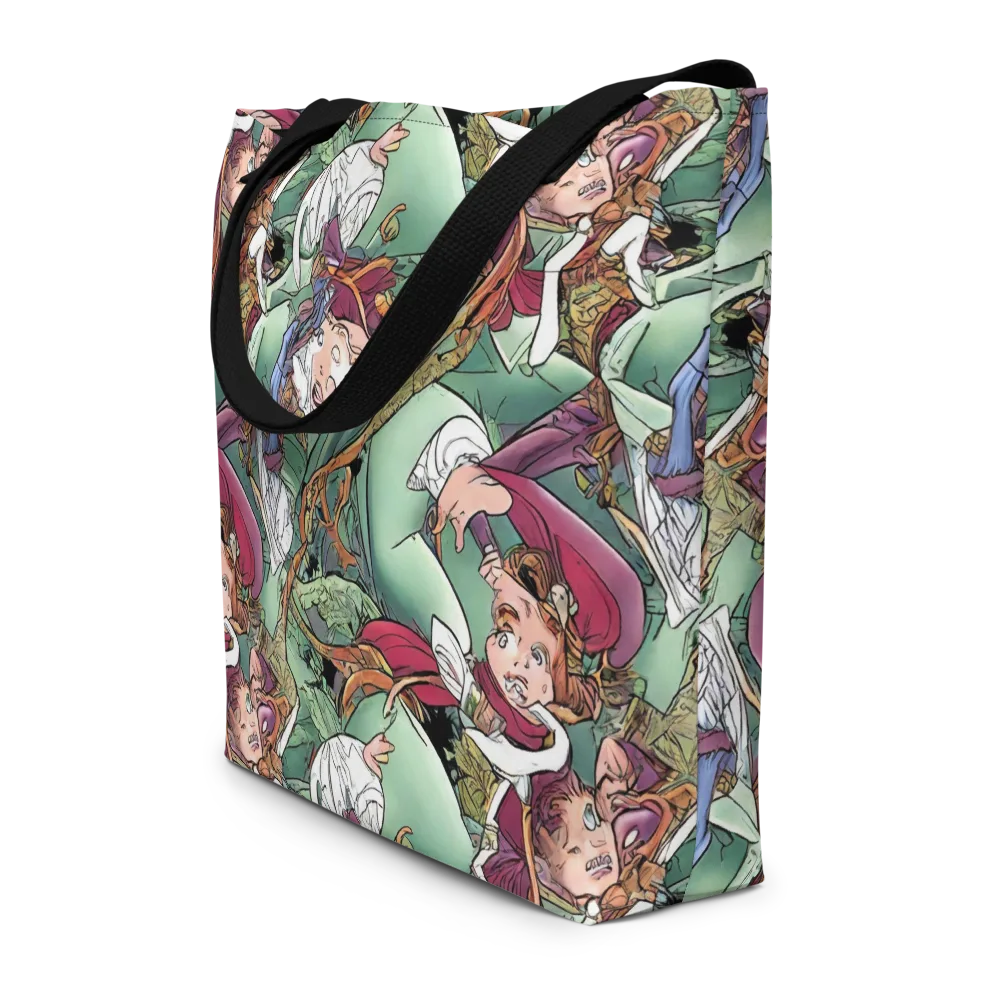 Midsummer Mischief on Large Tote Bag W/ Pocket — Front