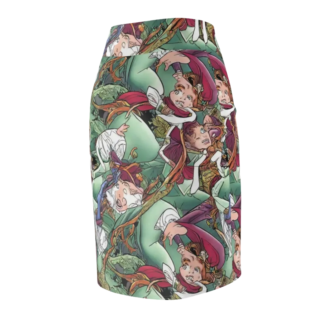 Midsummer Mischief on Pencil Skirt — Back Side